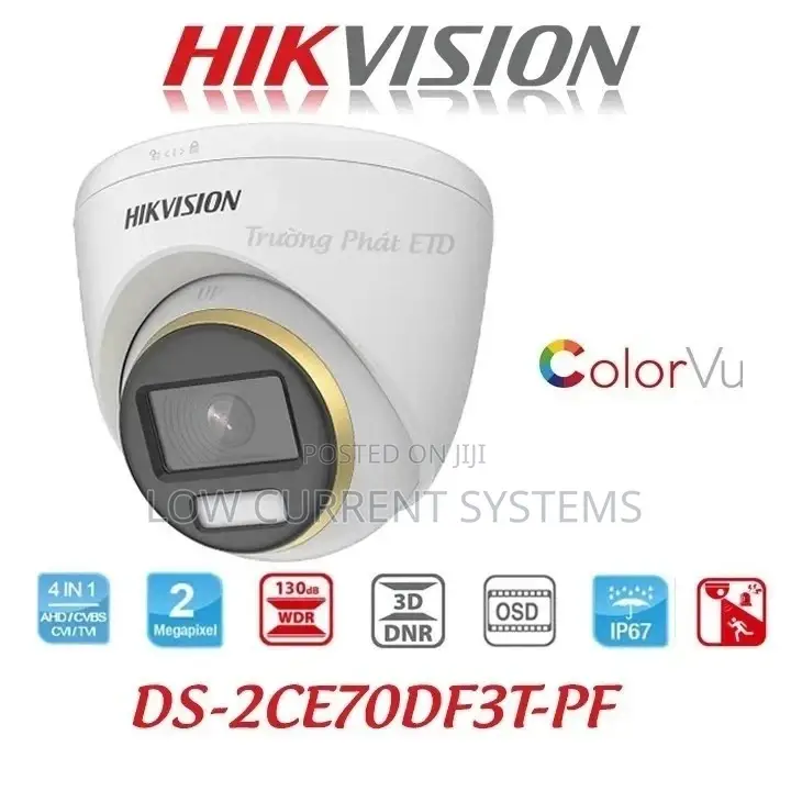 Hikvision 2mp Colorvu Analog Turret Camera Dome Full Color