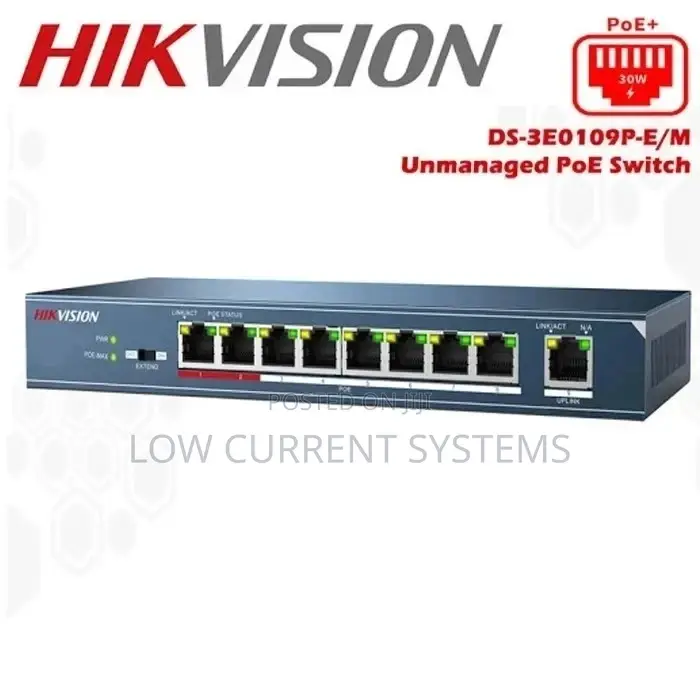 Hikvision Switch Poe 8 Ports Managed Fast Ethernet 1uplink