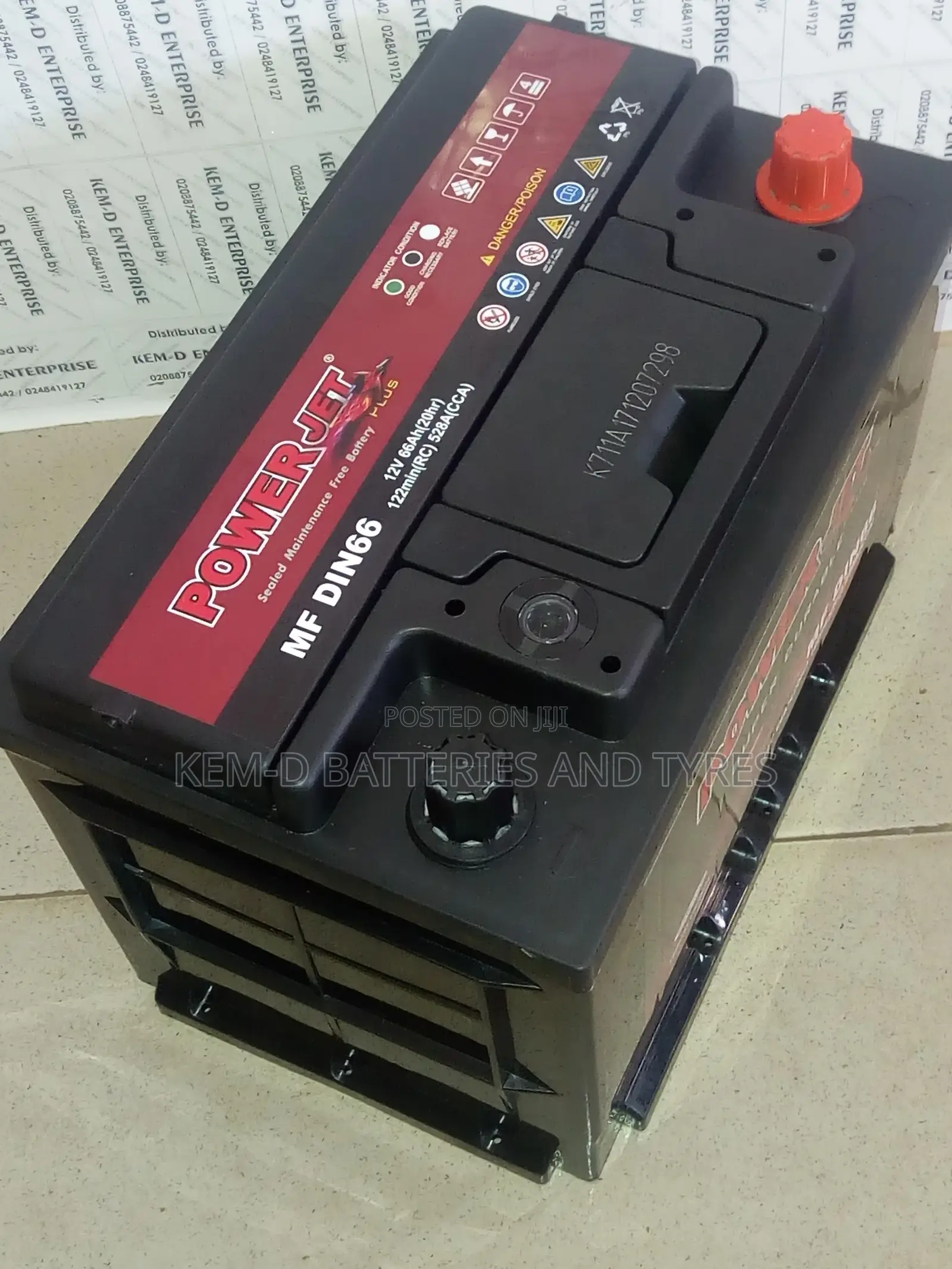 15plates Power Jet Car Battery 75AH 12v-Free Instant Delivry