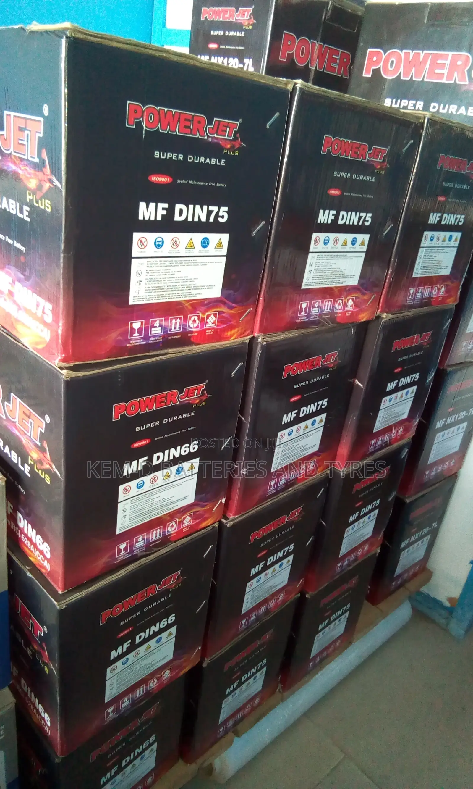 15plates Power Jet Car Battery 75AH 12v-Free Instant Delivry