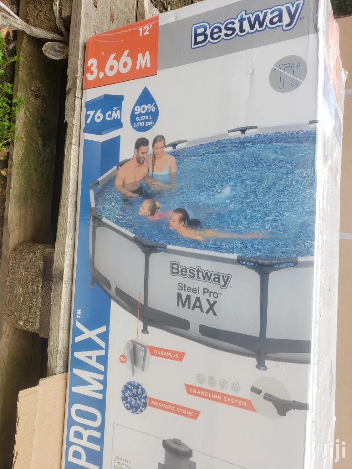 12ft Frame Pool Metal Frame 366cm With Pump