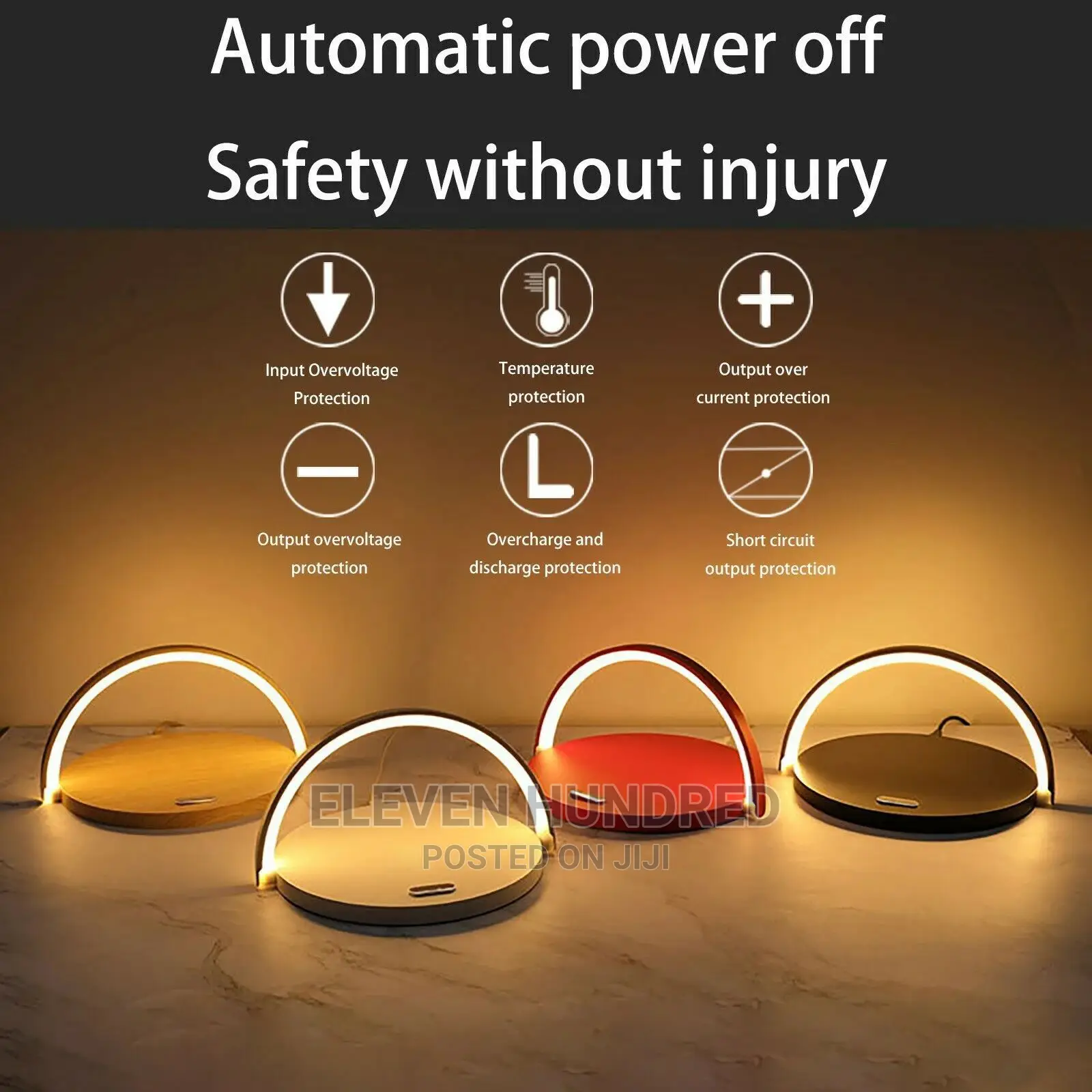 Wireless Charger Block Fast Charging With LED Table Lamptab