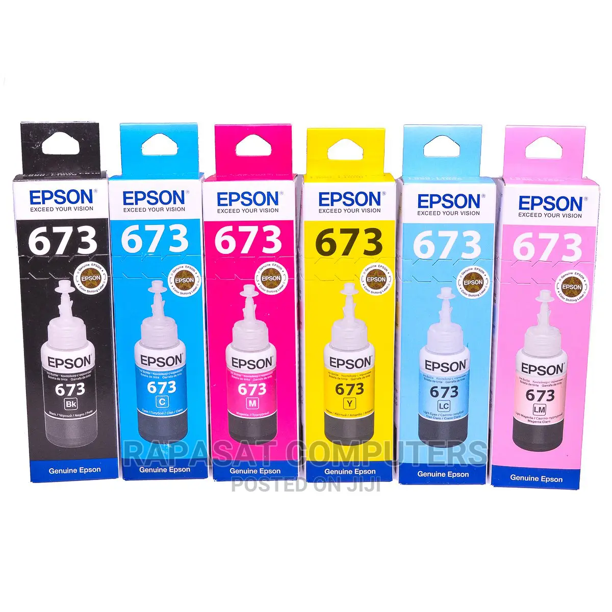 Epson T673 Ink Bottle (Set of 6 Colors)- ¢230 Per Color