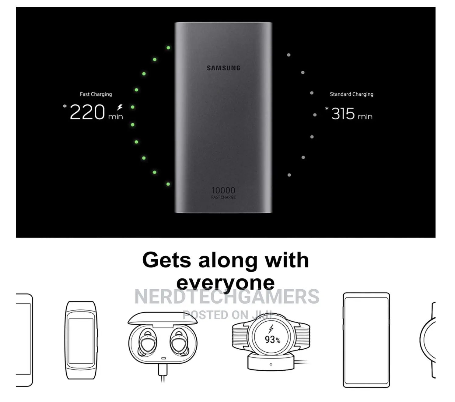 Samsung 10,000 Mah Portable Battery With Micro USB Cable, Si