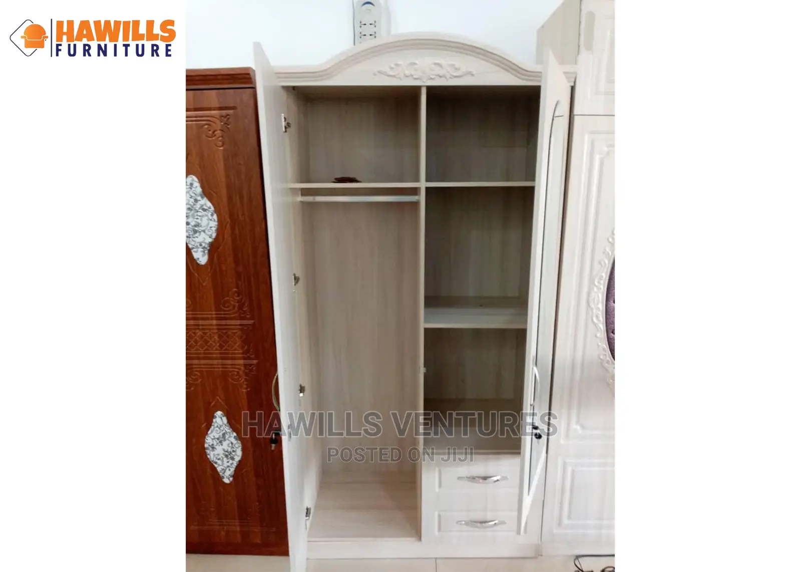 Gray 2 in 1 Wardrobe