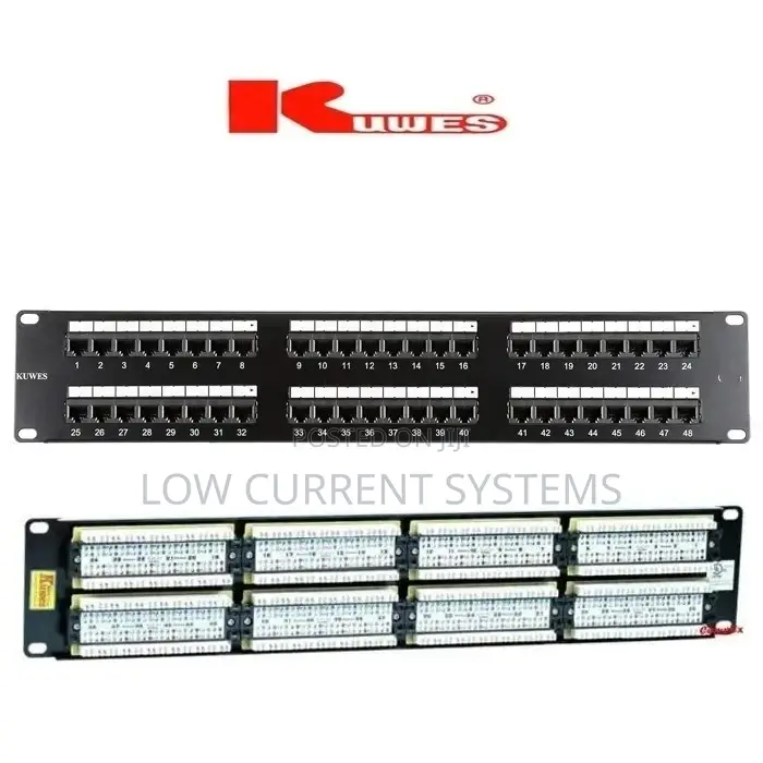 Kuwes 48 Port Patch Panel 2U Cat6 + Gold Plated