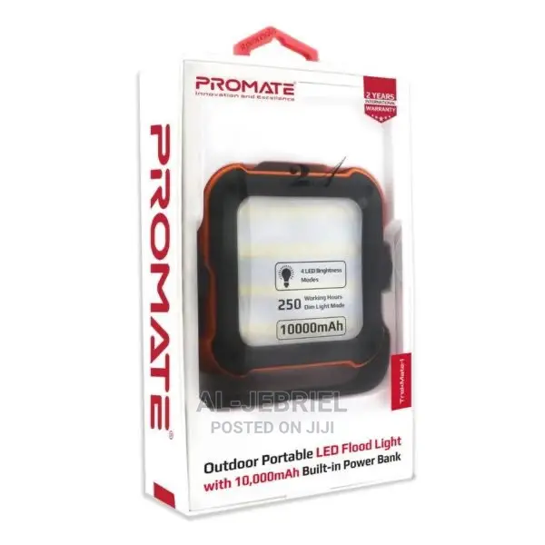 Promate 1000lm/7.2w Outdoor LED Light+10000mah Power Bank