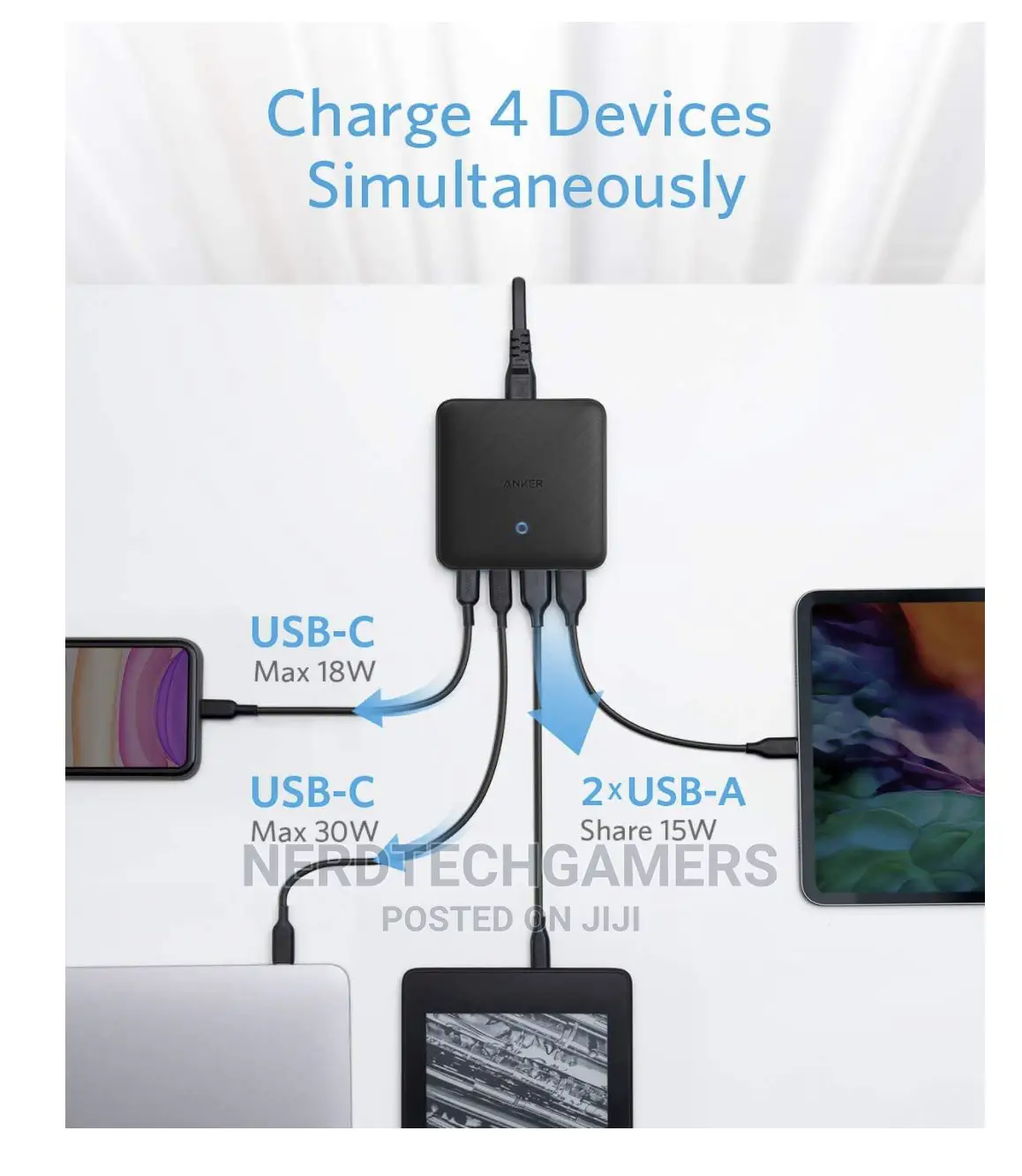 Anker 63W 4 Port PIQ 3.0 Powerport Atom III Slim Wall Charge