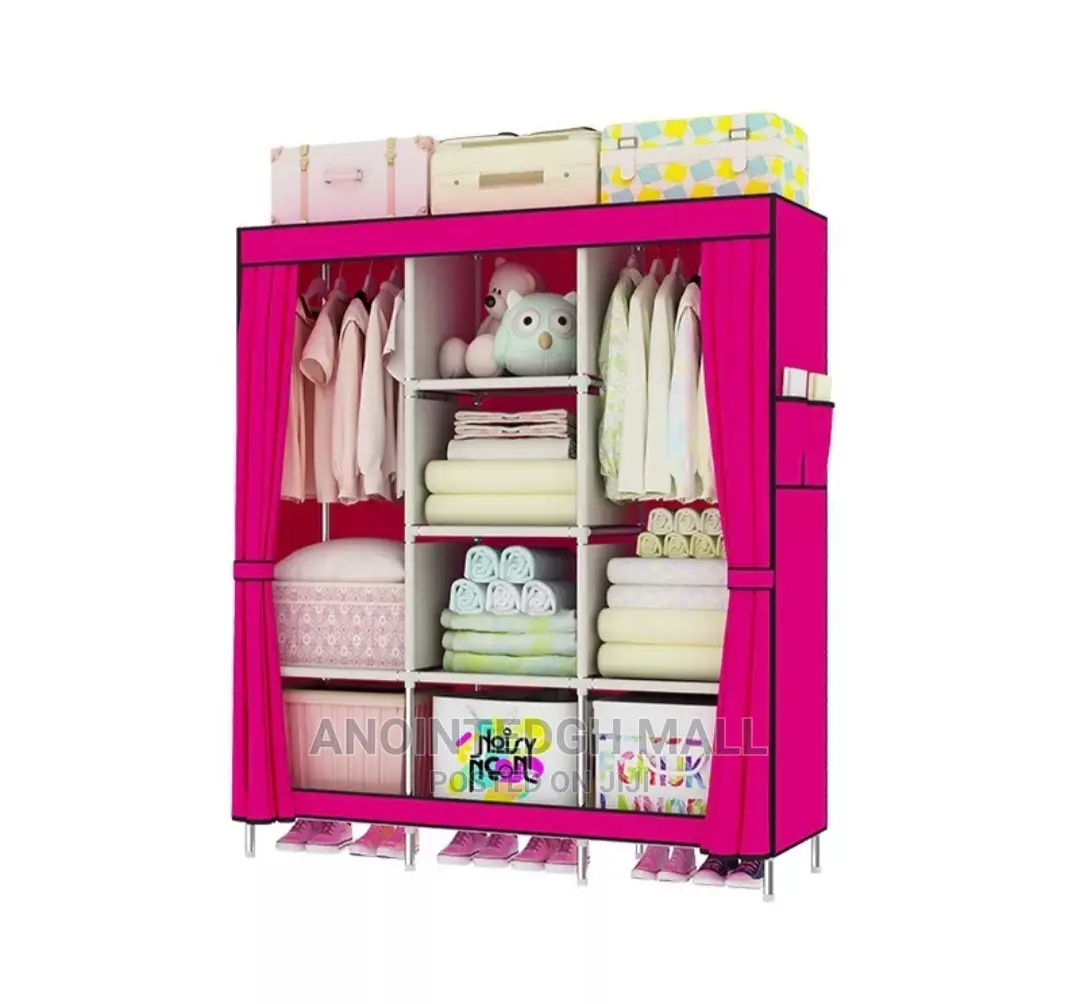 3in1 Foldable Wardrobe Pink