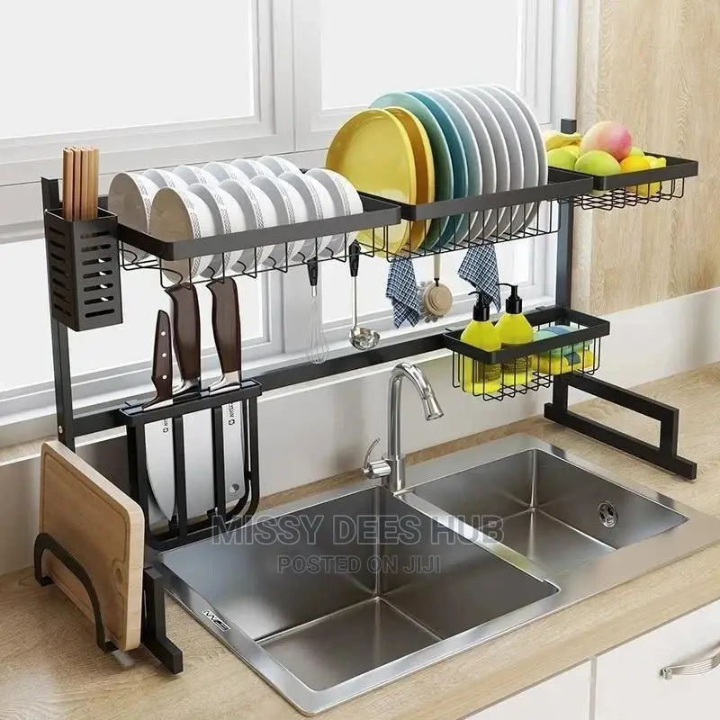 Large Metallic Over-the-Sink Rack