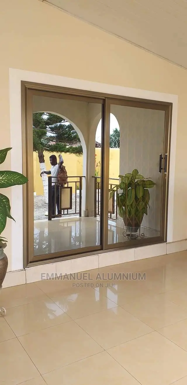 Champagne Italian Aluminum Sliding Door