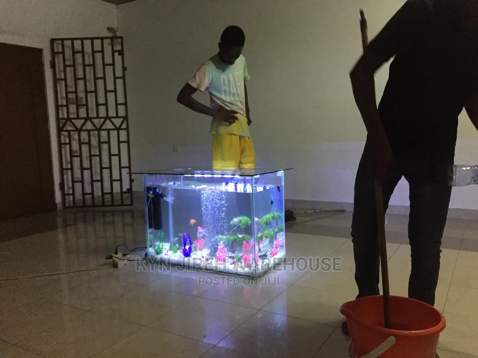 Center Table Aquarium With Fish.