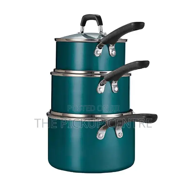 Tramontina 6-Piece Stackable Nonstick Sauce Pan Set .