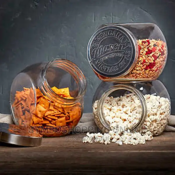 Mason Craft More Set of 3 Thilted Glass Jar.