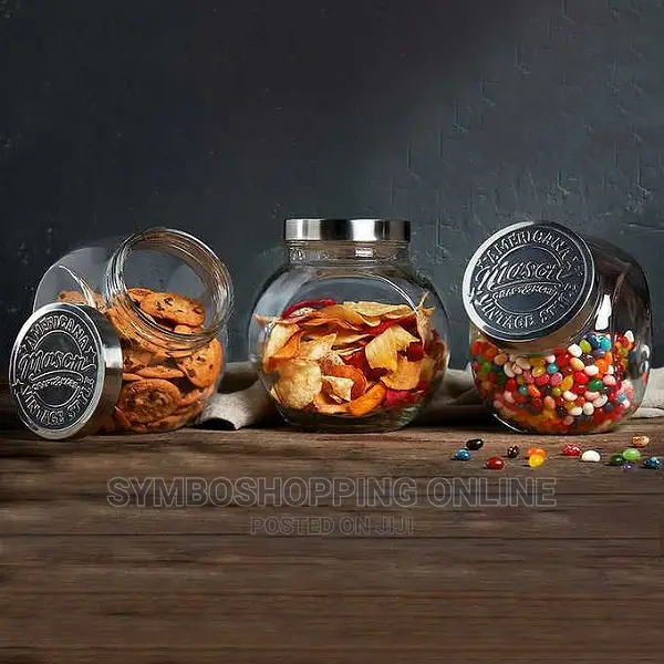 Mason Craft More Set of 3 Thilted Glass Jar.
