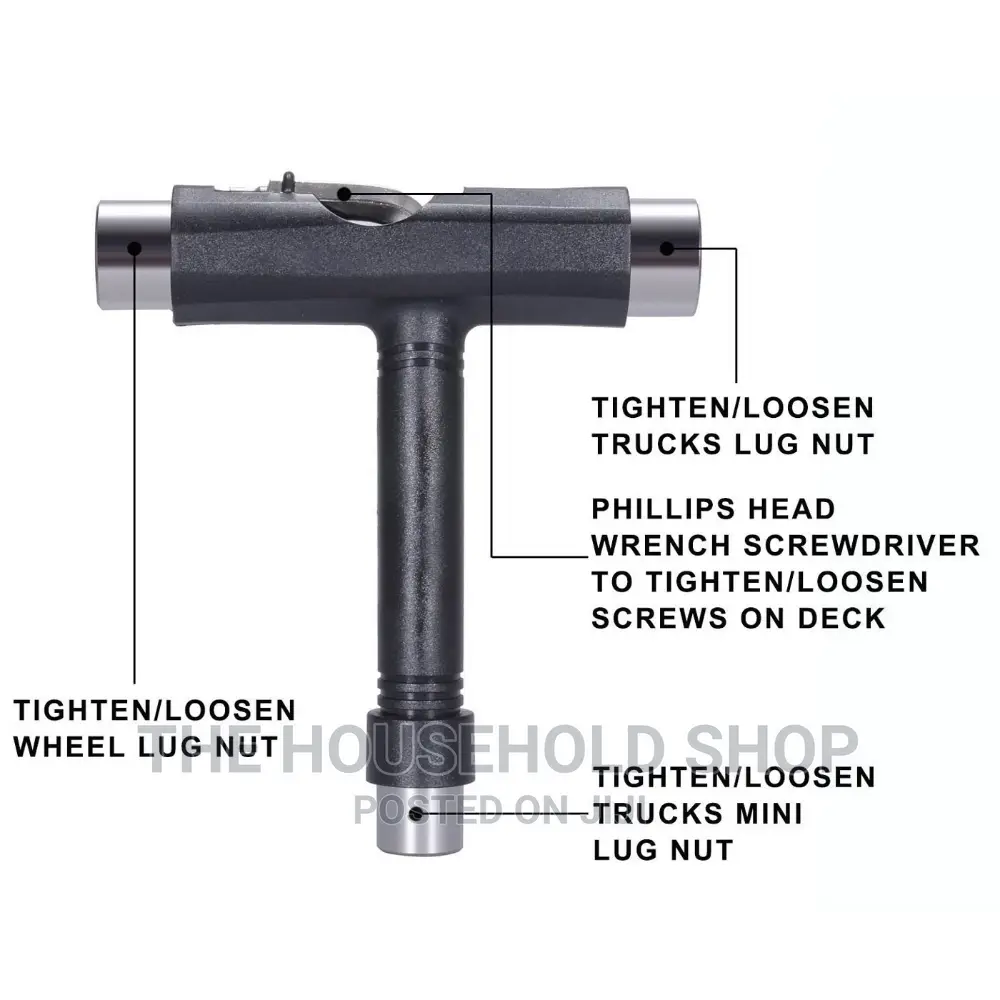 Skate T Tool + Phillips Head Screwdriver Allen Key Tool