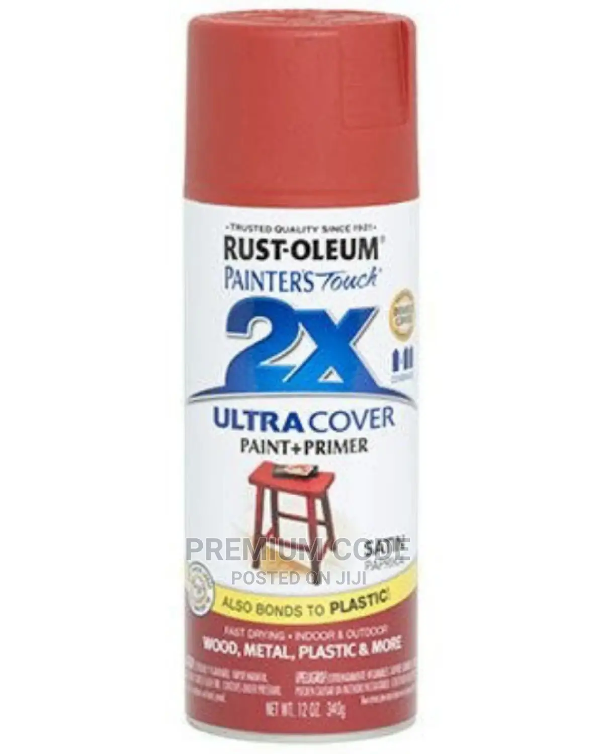 Spray Paint, Satin Paparika/Red, 2x Ultra Cover Rust-oleum