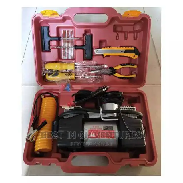 Dual Cylinder Car Tire Pump + Free Set of Tools