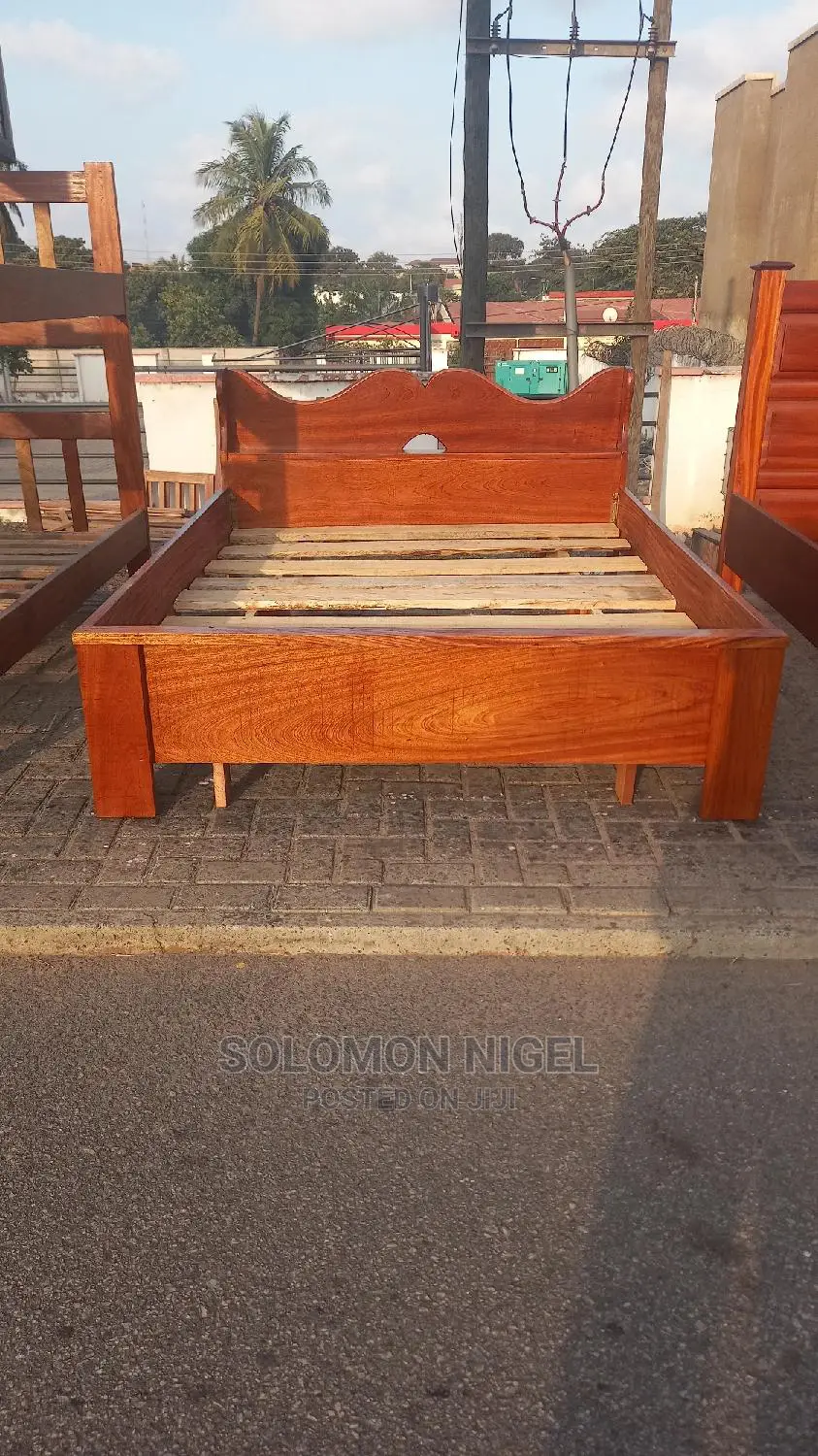 Foreign Size Wooden Double Bed, 60"×80"