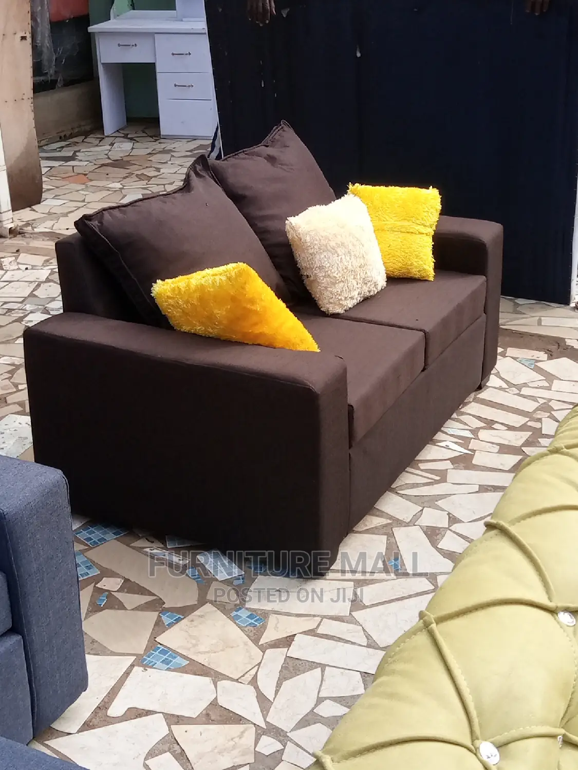 New 2in1 Cofe Colored Sofa  . Free Delivery