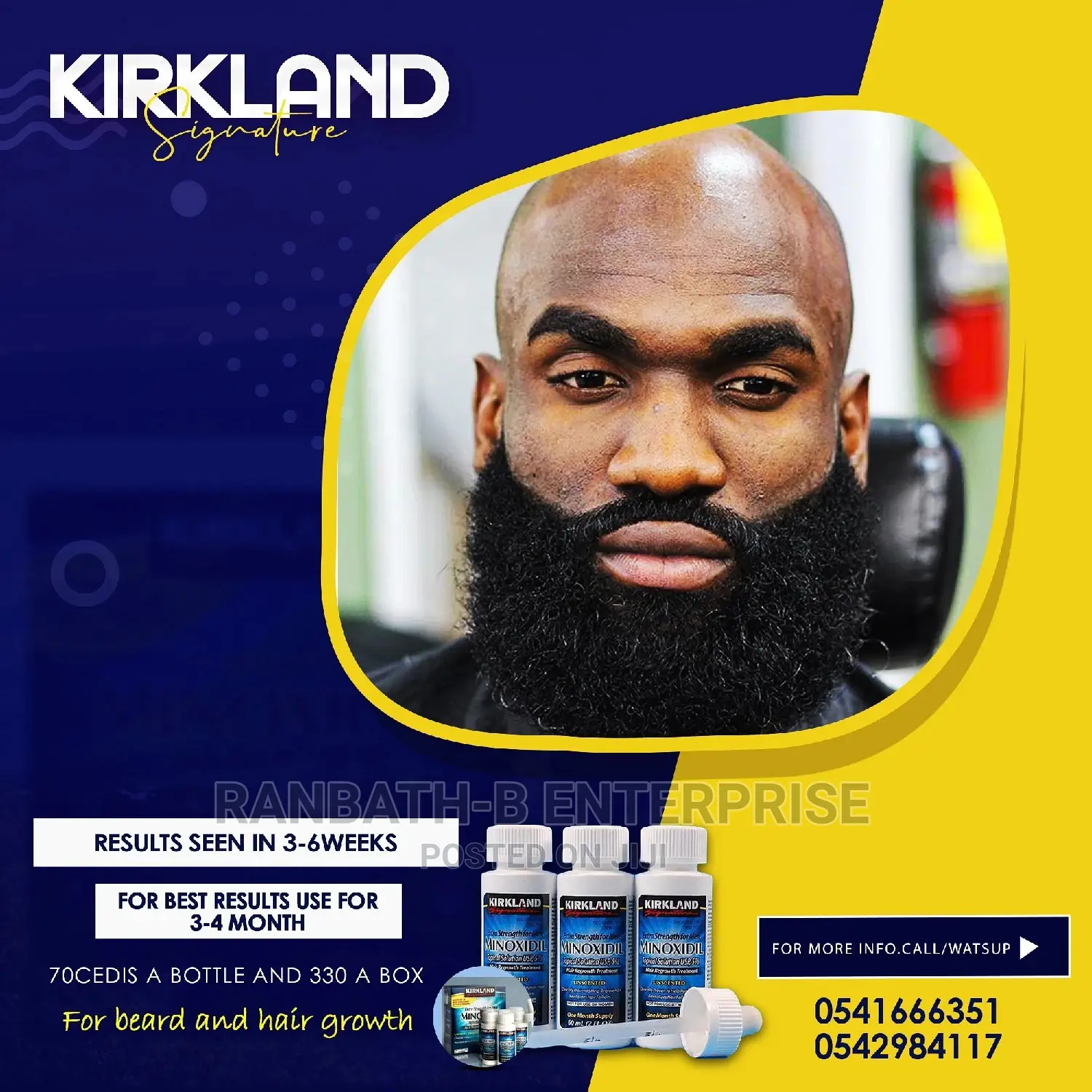 Undiluted Kirkland Minoxidil (Beard Baldness)