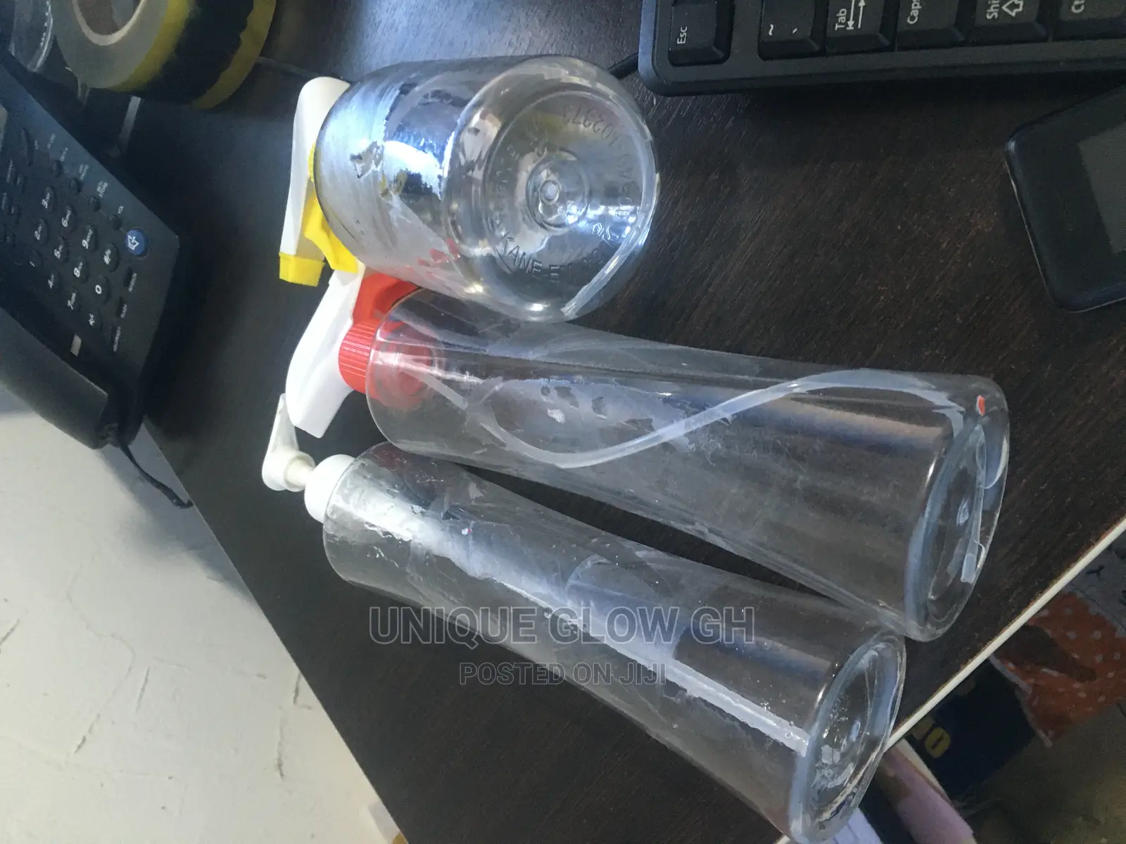 Spraying Rubbing Liquid Sanitizer Bottles With Sprayer