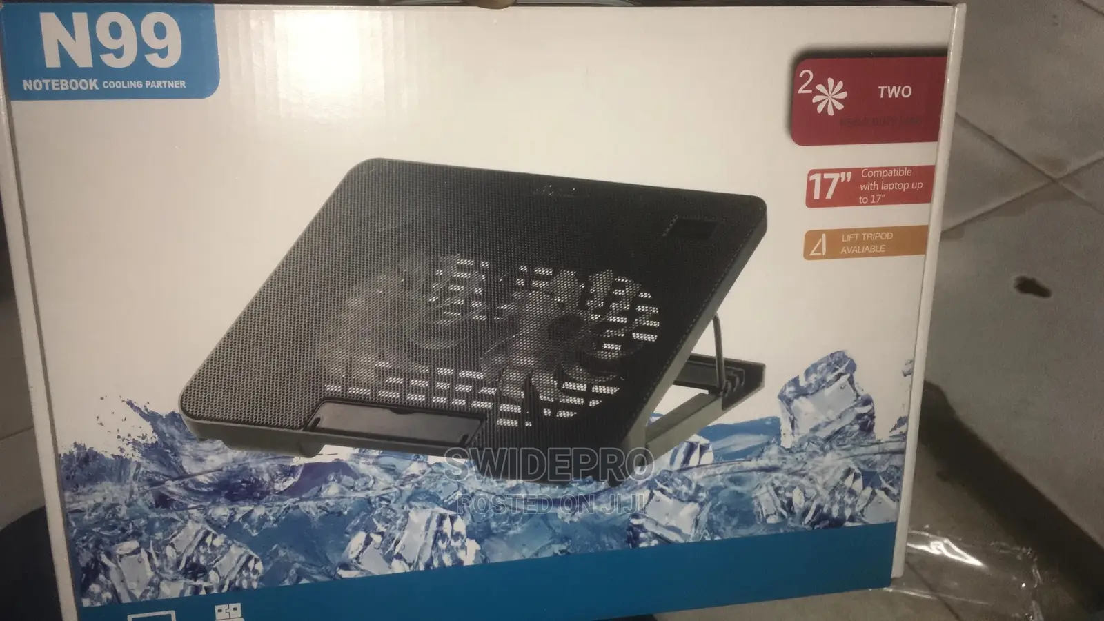 Adjustable Laptop Cooler + Two Fans