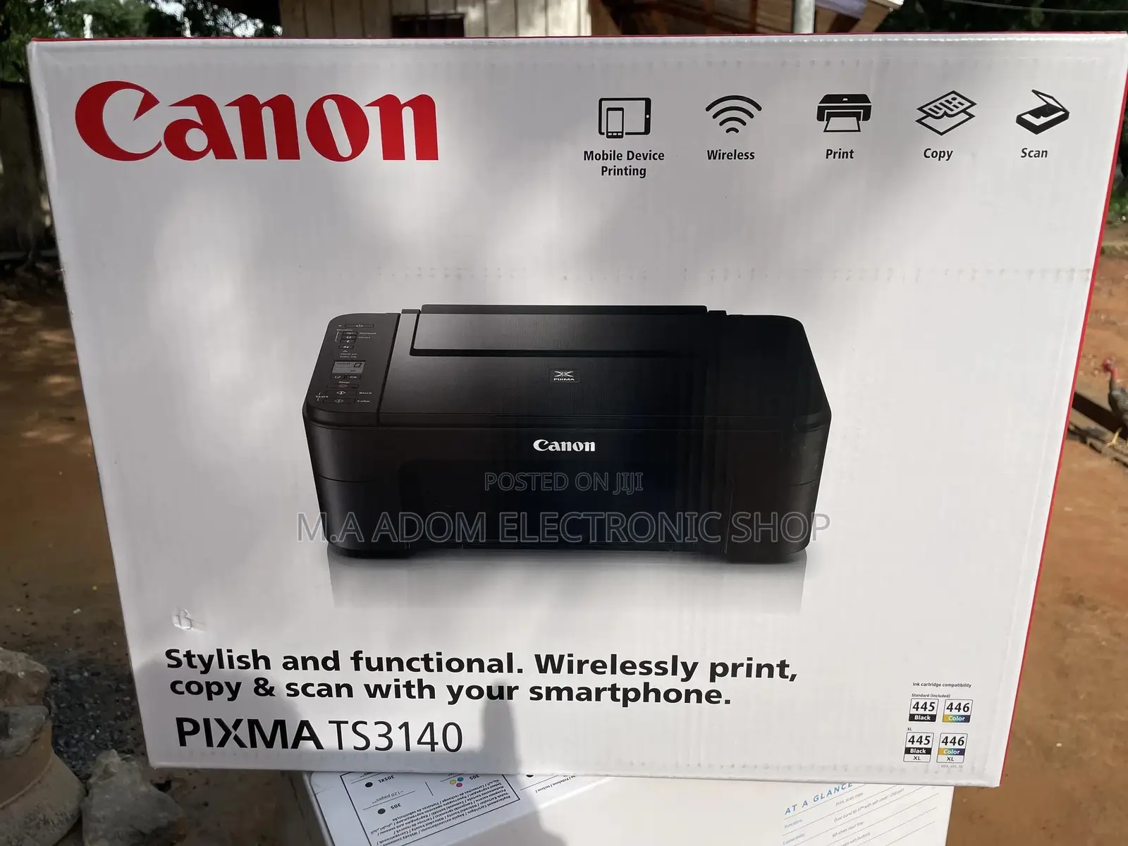Black Colour Canon 5 in 1 Pixma Ts3140 Printer