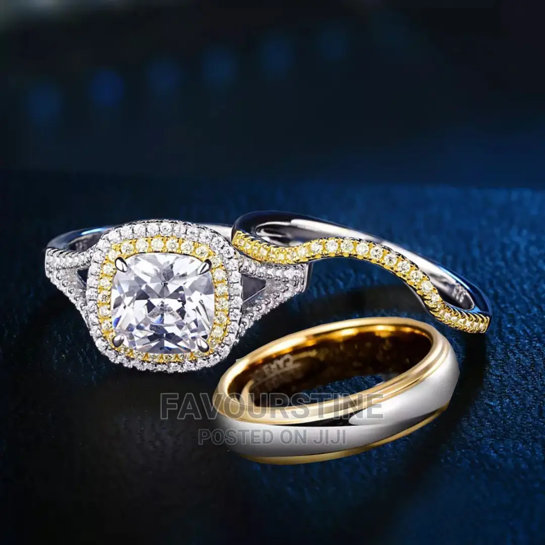3 Piece Tungsten Anti-Scratch Wedding Ring
