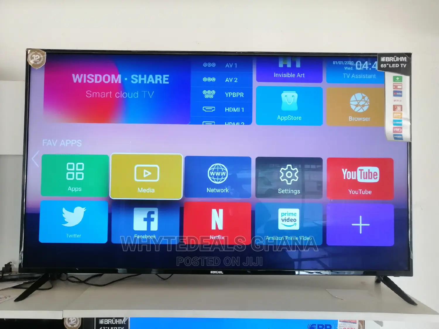 Bruhm 65 Inch Uhd Smart Satellite LED TV NETFLIX YOUTUBE