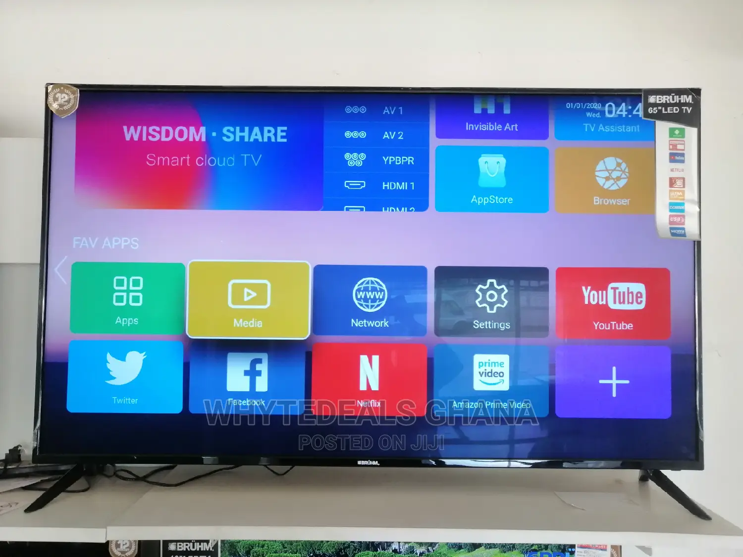 Bruhm 65 Inch Uhd Smart Satellite LED TV NETFLIX YOUTUBE