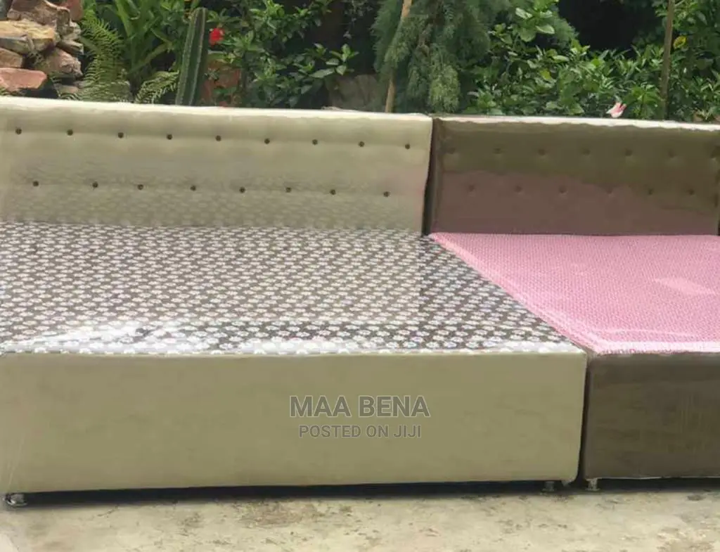 Queen Leather Bed With Free Pillow