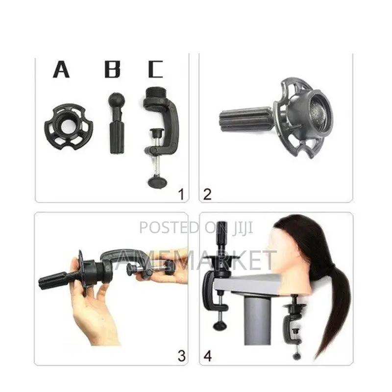 Mannequin Training Head Stand Wig Holder. Table Clamp