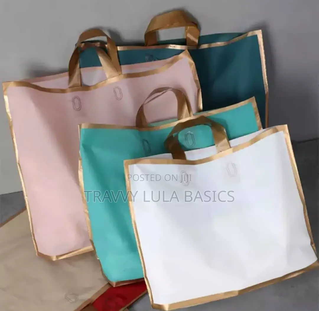 New Golden Shopping Carrier Bags