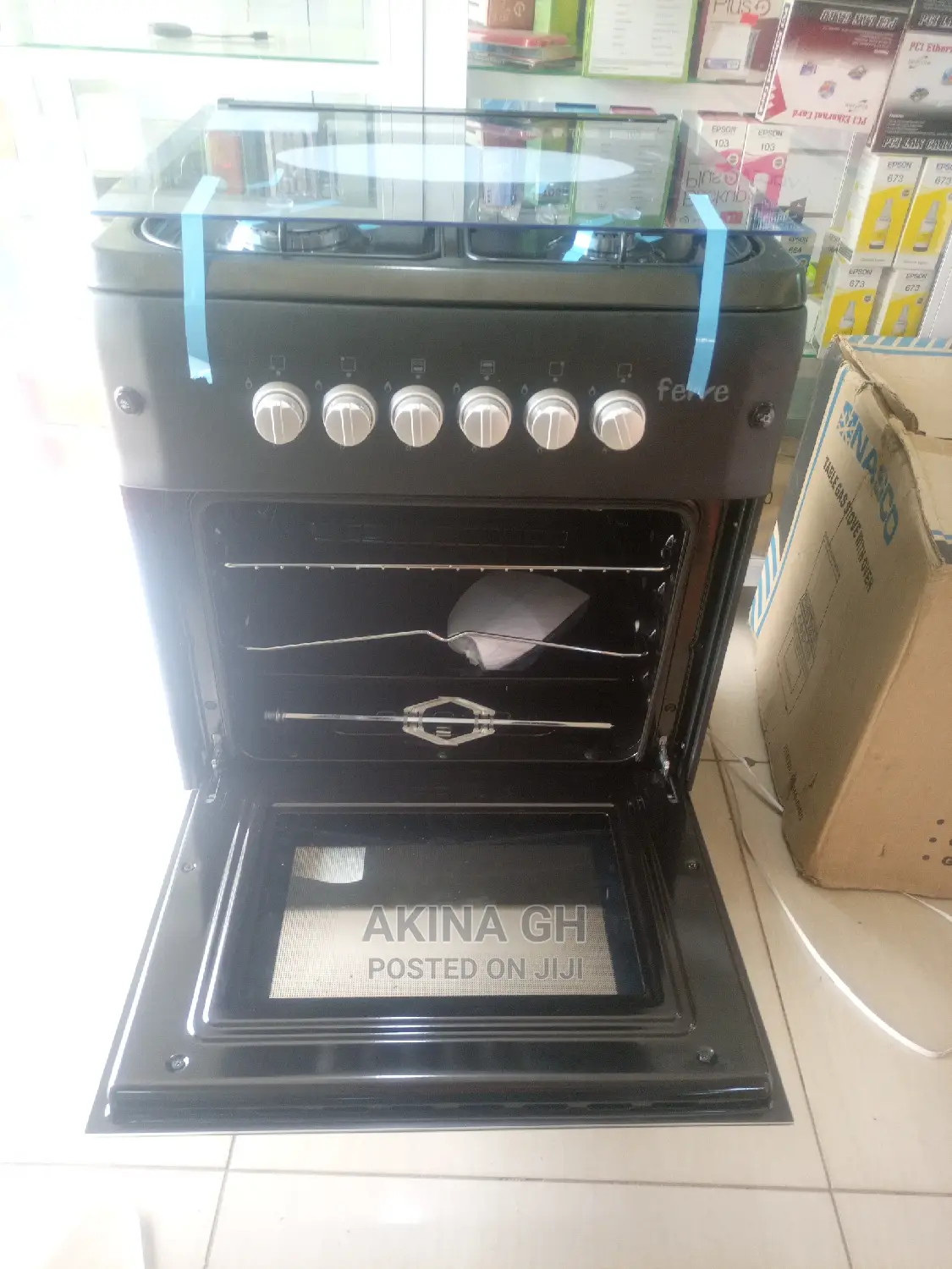 Ferre 60x60 4 Burner Gas Cooker With Oven and Grill