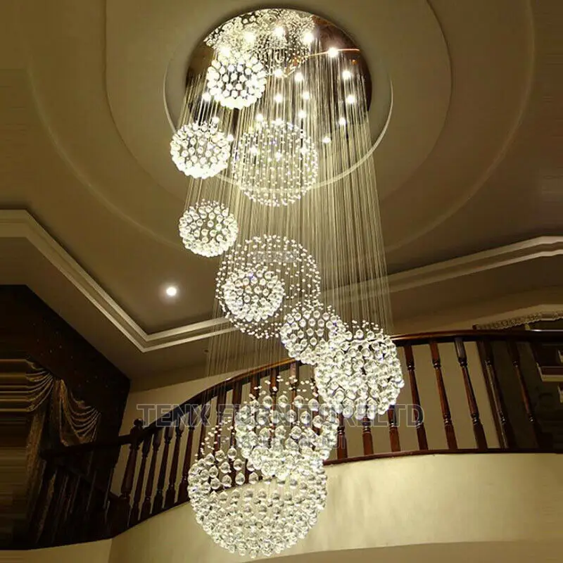 Chandelier Sprial Crystal Pendant Modern