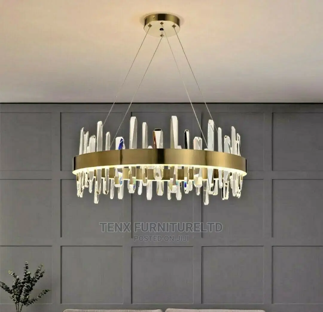 Postmodern Style LED Chandelier Gold Round/Oval