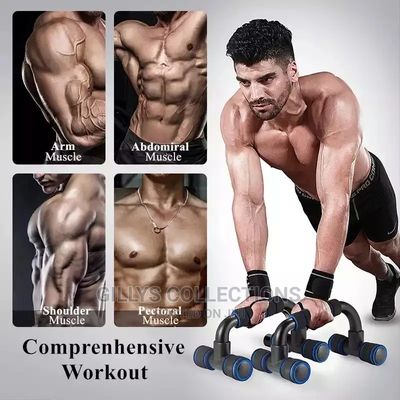 5 in 1 Push Up Stand Ab Roller Resistance Bands Equipment