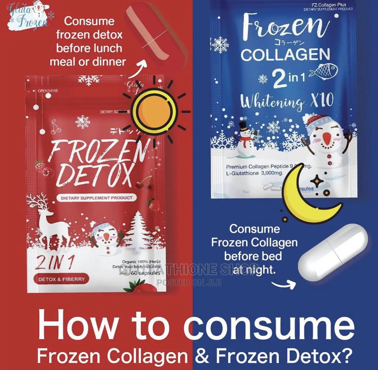Frozen Plus Collagen Whitening Set Supplement