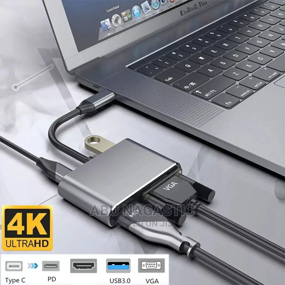 Type C HDMI VGA and USB Converter