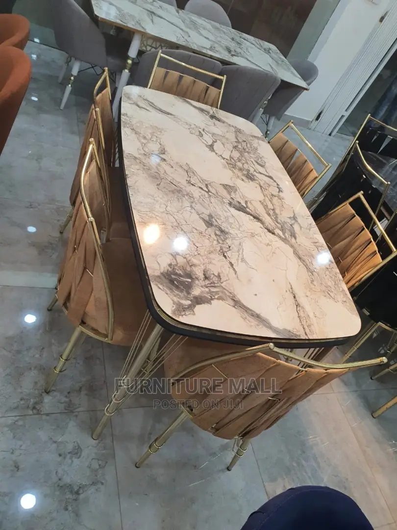 Golden Dinning Set With 6 Chairs. Free Delivery