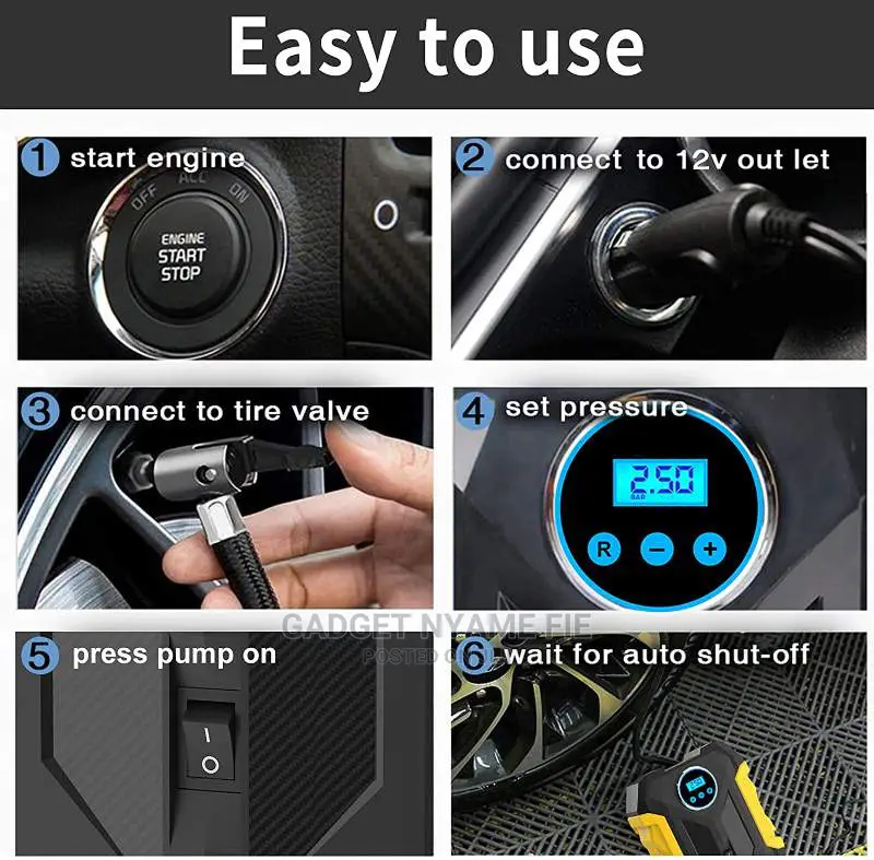 Digital Air Compressor for Car Auto Pump Portable Tire Infla