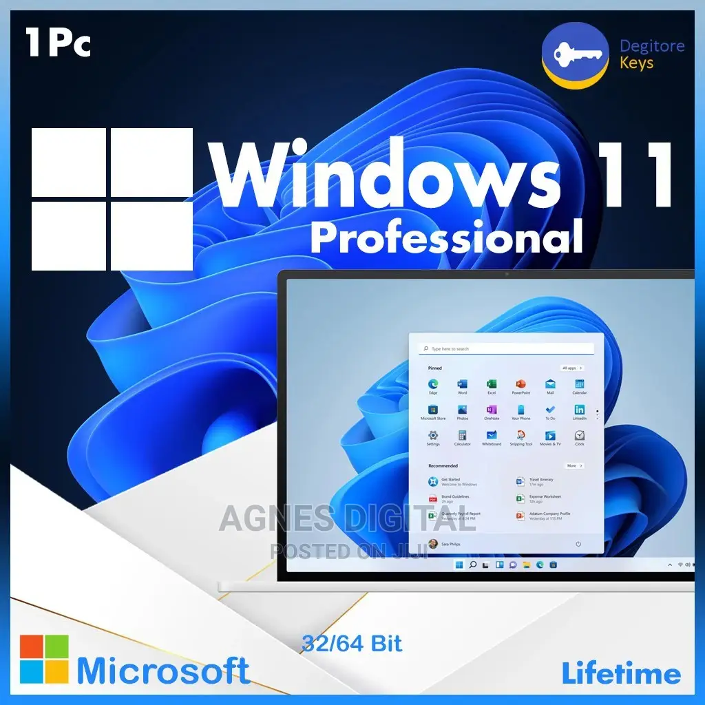 Windows 11 Pro 32/64-Bit Product Key for 1 PC, Lifetime