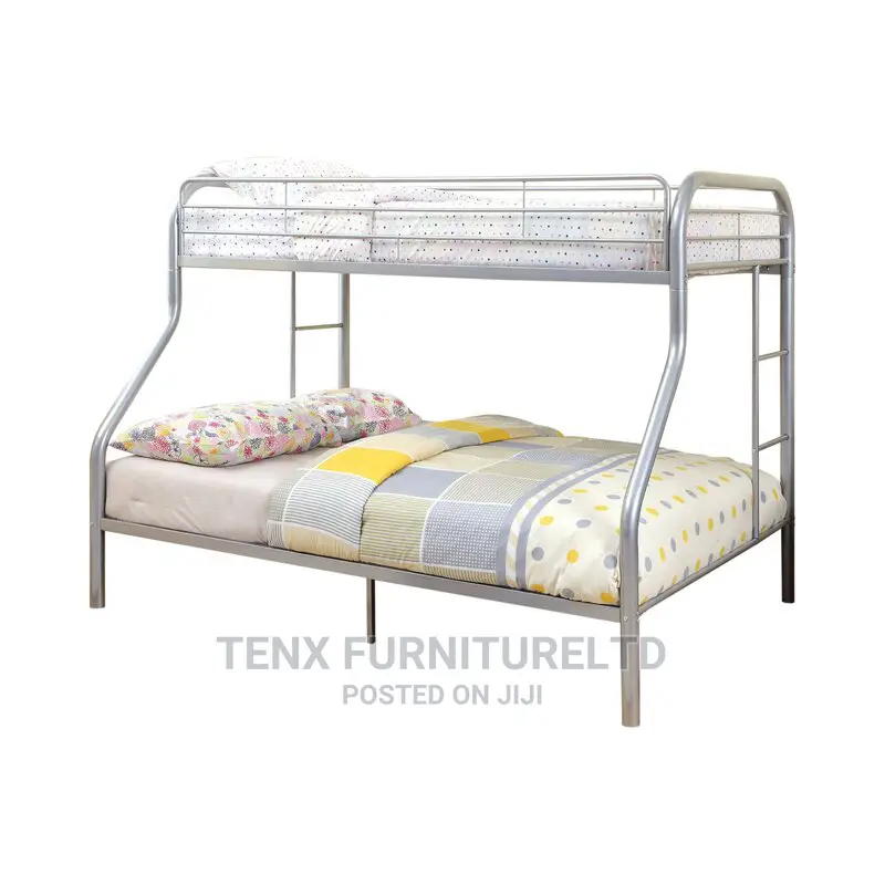 Twin Over Full Metal Standard Bunk Bed (Silver Gray)