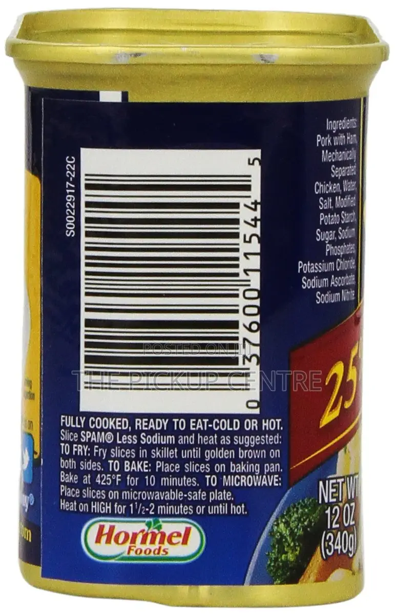 SPAM 25% Less Sodium