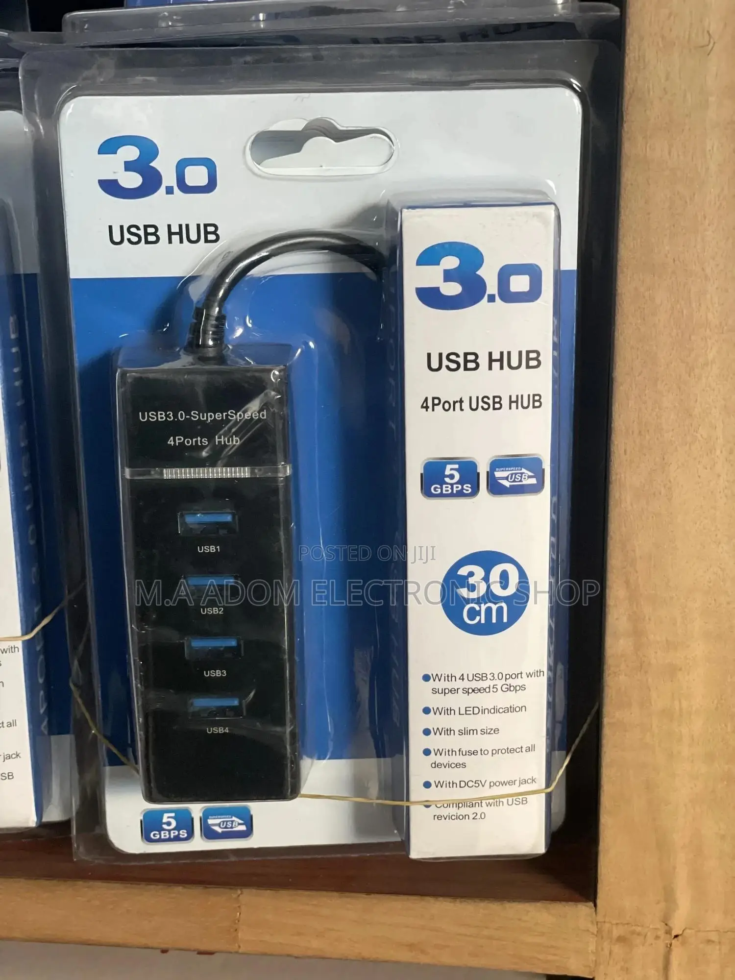 4-Port Usb 3.0 Hub, Slim Data Usb Hub