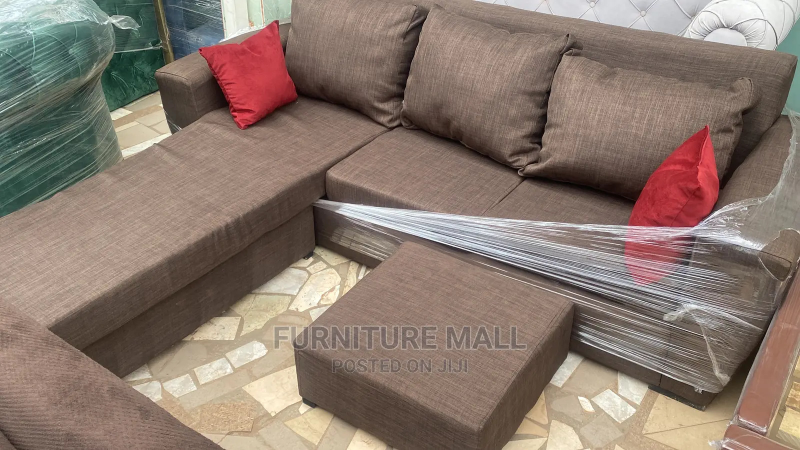 Lovely L Sofa Set With Throw Pillows. Free Delivery