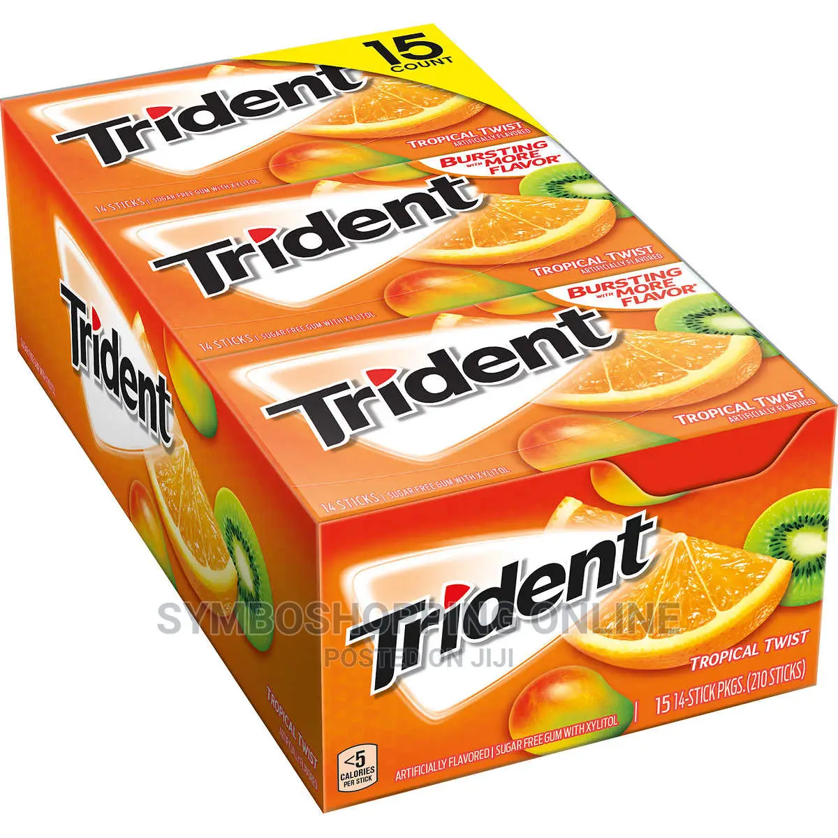 Trident Tropical Twist, Sugar Free Gum, 15-count