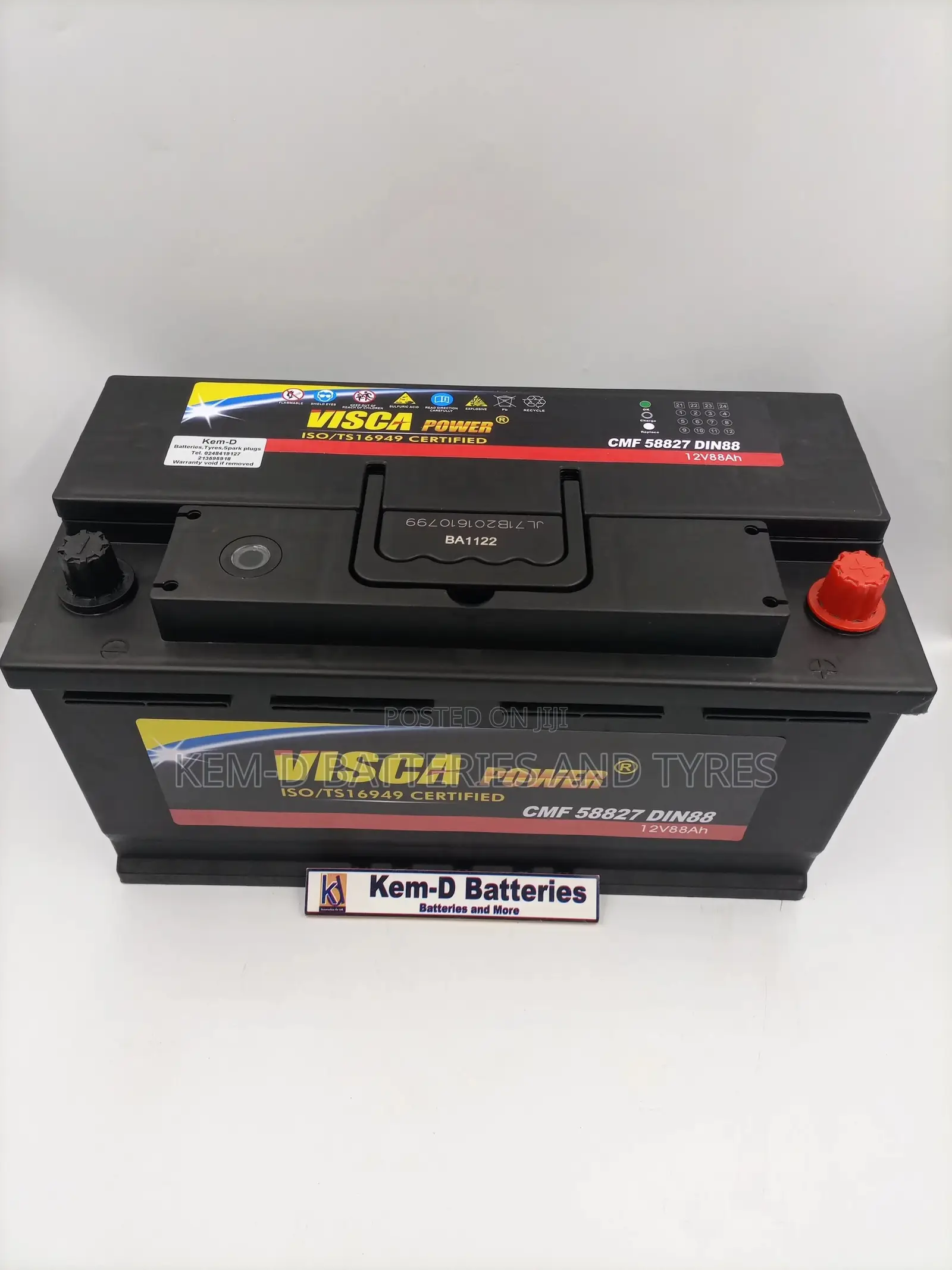 Long Type 17 Plates Visca Battery 12V 88ah 58827 Din88 Benz