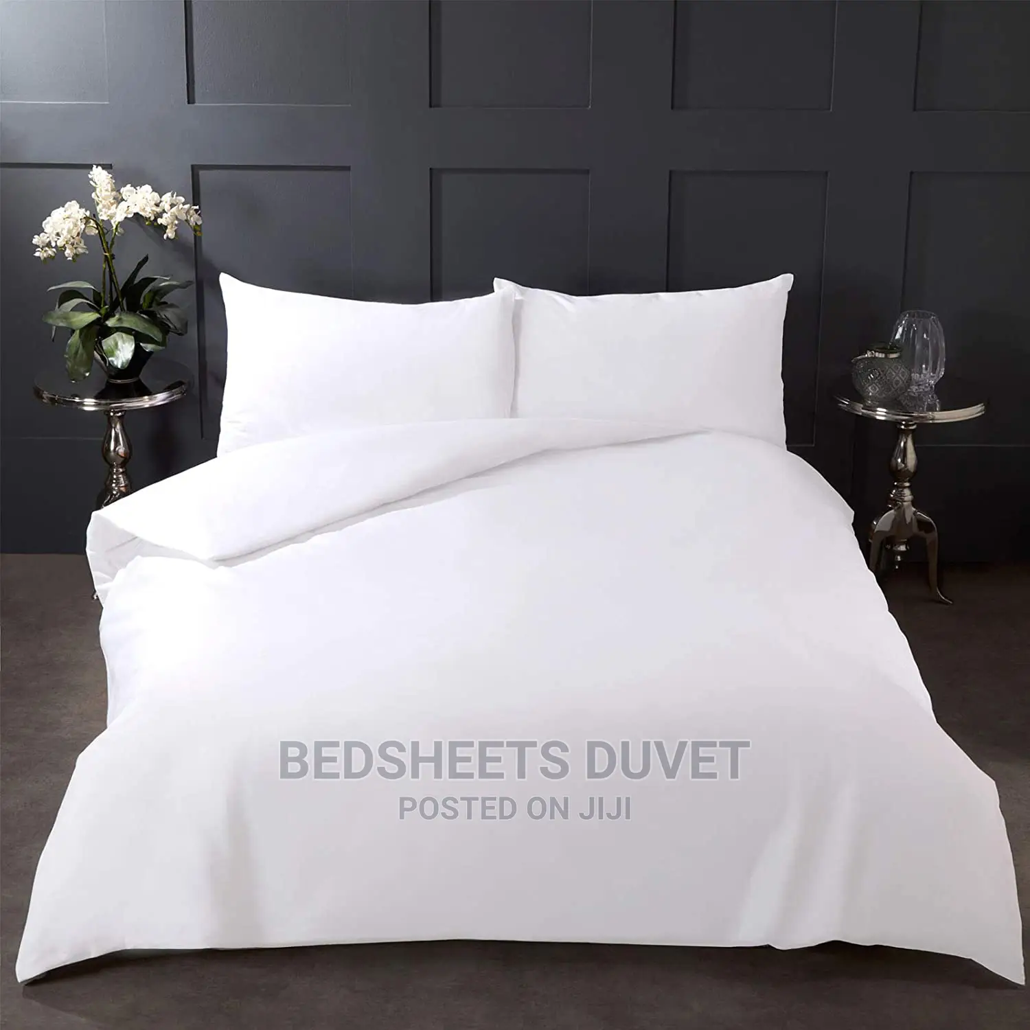 White Zipper Enclosed Duvet Cover Set